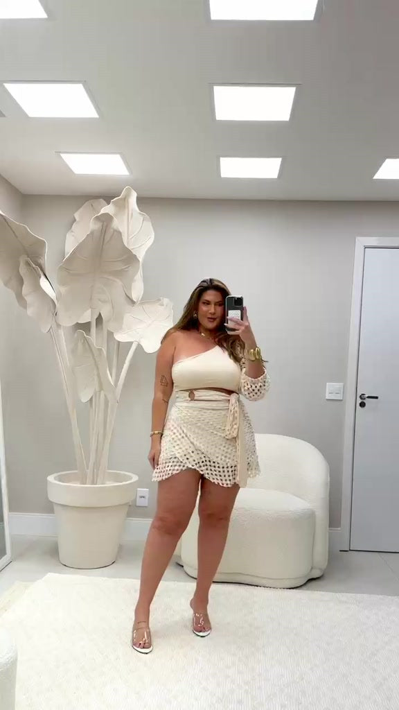 Conjunto Macrame - Body e Saia Plus Size