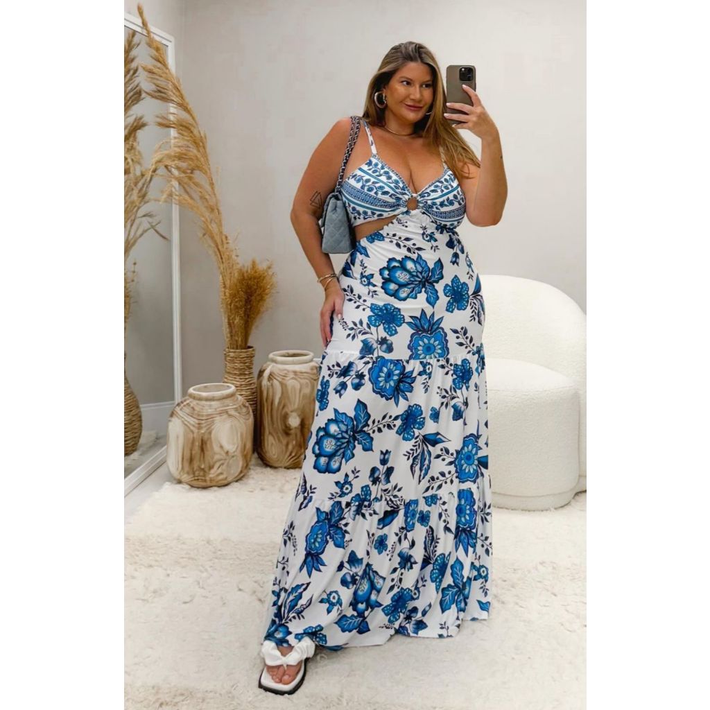Vestido Longo Argola Fluit Plus Size