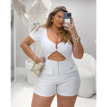 Macaquinho Decote Plus Size