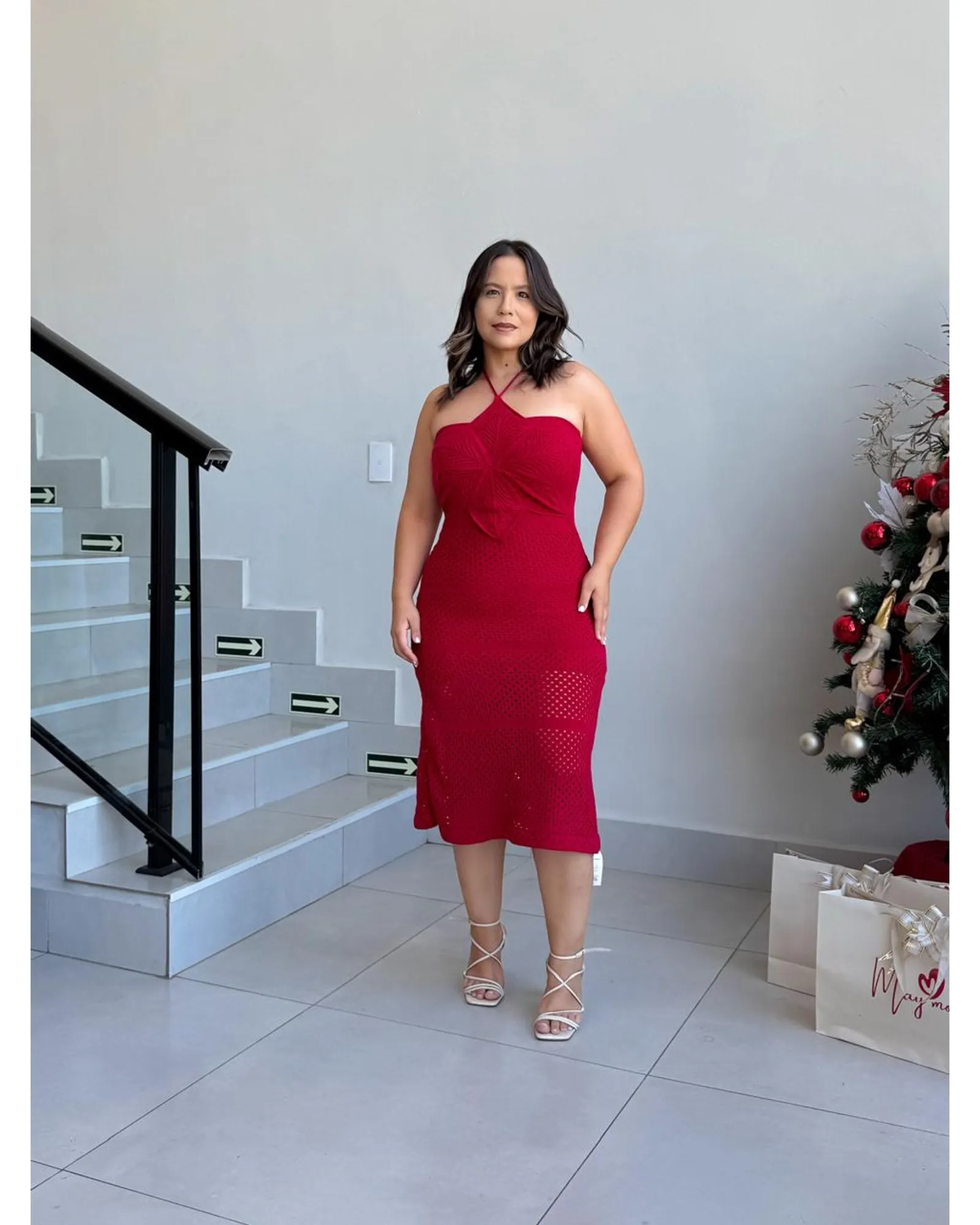 Vestido Tricô Flor