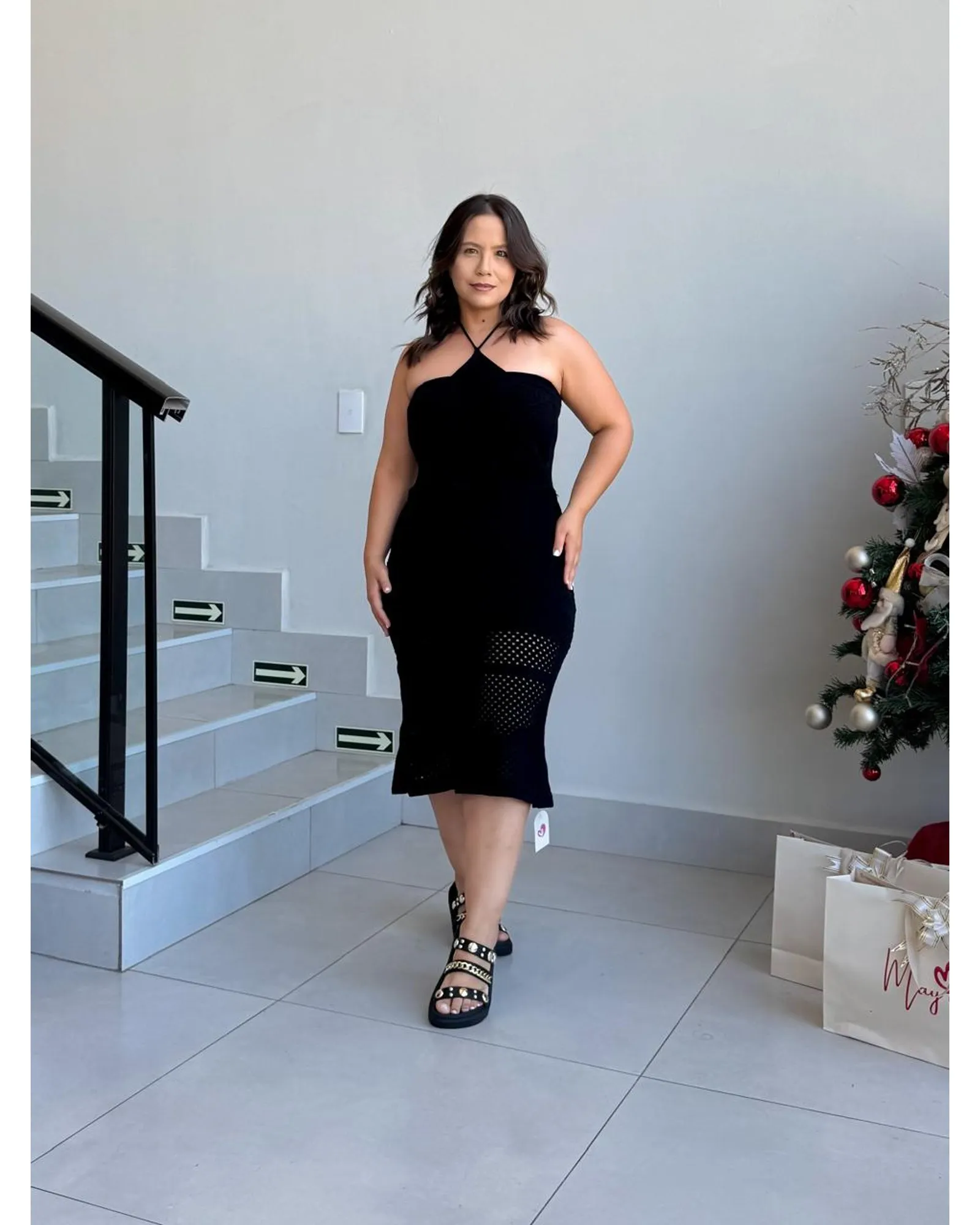 Vestido Tricô Flor